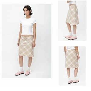 Burberry Pink And Tan Tartan‎ Check  Skirt